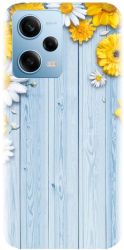 Husa din silicon compatibila cu Xiaomi Redmi Note 12 Pro Speed - model Sunflower On Blue Wood 