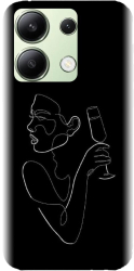 Husa din silicon compatibila cu Xiaomi Redmi Note 13 4g - model Line Art Champagne 