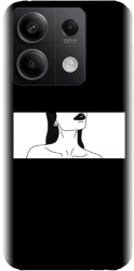 Husa din silicon compatibila cu Xiaomi Redmi Note 13 5g - model Line Art Buze Negre 