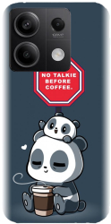 Husa din silicon compatibila cu Xiaomi Redmi Note 13 5g - model Panda Coffe 