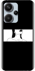 Husa din silicon compatibila cu Xiaomi Redmi Note 13 Pro+ 5g - model Line Art Buze Negre 