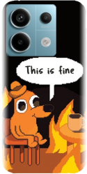Husa din silicon compatibila cu Xiaomi Redmi Note 13 Pro 5G - model Pixel Art This Is Fine 