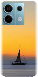 Husa din silicon compatibila cu Xiaomi Redmi Note 13 Pro 5G - model Wind Sail Boat Ocean Sunset 
