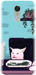 Husa din silicon compatibila cu Xiaomi Redmi Note 3 - model Pixel Art Cat Meme 