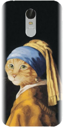 Husa din silicon compatibila cu Xiaomi Redmi Note 3 Pro - model Cat With A Pearl Earring 