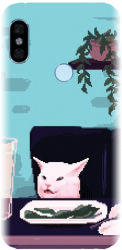 Husa din silicon compatibila cu Xiaomi Redmi Note 5 - model Pixel Art Cat Meme 