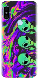 Husa din silicon compatibila cu Xiaomi Redmi Note 5 - model Trippy Aliens 
