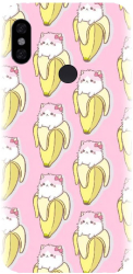 Husa din silicon compatibila cu Xiaomi Redmi Note 6 - model Banana Cats 