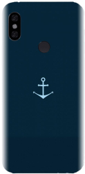 Husa din silicon compatibila cu Xiaomi Redmi Note 6 Pro - model Blue Navy Anchor Illustration 