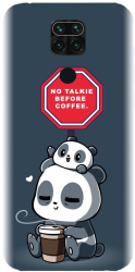 Husa din silicon compatibila cu Xiaomi Redmi Note 9 - model Panda Coffe 