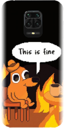 Husa din silicon compatibila cu Xiaomi Redmi Note 9 Pro Max - model Pixel Art This Is Fine 