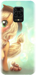 Husa din silicon compatibila cu Xiaomi Redmi Note 9 Pro - model Cute pony AppleJack 