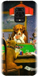 Husa din silicon compatibila cu Xiaomi Redmi Note 9 Pro - model Dogs Playing Poker 