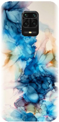 Husa din silicon compatibila cu Xiaomi Redmi Note 9 Pro - model Ink Flowers 