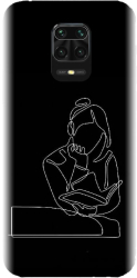 Husa din silicon compatibila cu Xiaomi Redmi Note 9 Pro - model Line Art The Smart One 