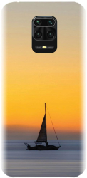 Husa din silicon compatibila cu Xiaomi Redmi Note 9 Pro - model Wind Sail Boat Ocean Sunset 