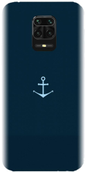 Husa din silicon compatibila cu Xiaomi Redmi Note 9s - model Blue Navy Anchor Illustration 