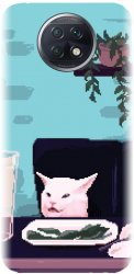 Husa din silicon compatibila cu Xiaomi Redmi note 9T 5G - model Pixel Art Cat Meme