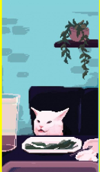 Husa din silicon compatibila cu Xiaomi Redmi Note 9t Pro 5G - model Pixel Art Cat Meme 