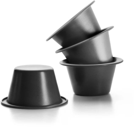 Set 4 forme budinca Ibili otel 8x5 cm negru 