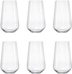 Set 6 pahare bauturi racoritoare BOHEMIA CRISTAL SANDRA 440ml sticla 