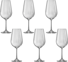 Set 6 pahare pentru apa/vin BOHEMIA CRISTAL WATERFALL 550ml 