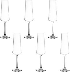 Set 6 pahare sampanie BOHEMIA CRYSTAL XTRA 210ml sticla 