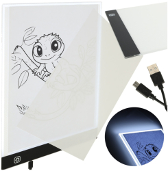 Tabla de desen A4 cu iluminare LED pentru desenat cu incarcare Micro USB negru 