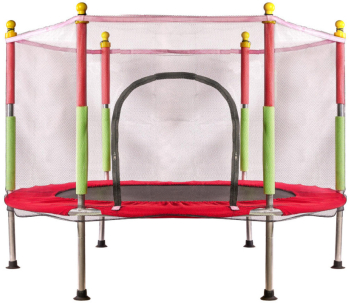 Trambulina cu plasa de protectie pentru copii 140 cm sarcina maxima 150 kg rosu 