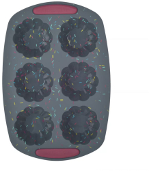 Forma pentru briose AMBITION Felice 6 portii silicon negru 