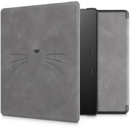 Husa pentru Amazon Kindle Oasis 10 Kwmobile Gri Piele ecologica 56972.08 