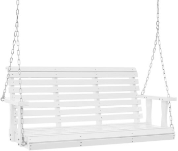 Leagan din lemn de cedru 3 persoane Alb Lanturi si accesorii prindere 1370 x 710 x 600 mm max 362 kg 