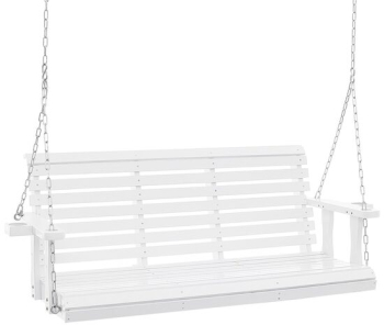 Leagan din lemn de cedru 3 persoane Alb Lanturi si accesorii prindere 1702x710x600 mm max 362 kg 