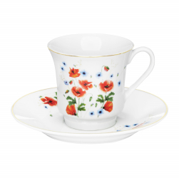 Set servire ceai sau cafea DOMOTTI Poppies 12 piese 6 persoane portelan