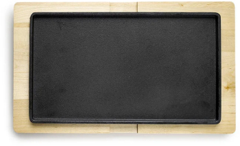 Set servire tapas Ibili fonta/lemn 34/40x20/24 cm negru/maro 