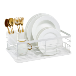 Suport scurgator de vase AMBITION Decor 43x32x14cm alb 