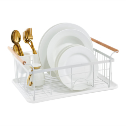 Suport scurgator de vase AMBITION Decor 44x32x18.5cm alb 