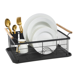 Suport scurgator de vase AMBITION Decor 44x32x18.5cm negru 