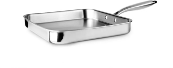 Tigaie grill Ibili Triply Natural otel inoxidabil/aluminiu 28x28x4 cm argintiu 