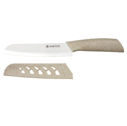 Cutit santoku AMBITION Skiv 15cm alb lama ceramica 