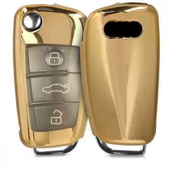 Husa Cheie Auto pentru Audi - 3 Butoane Silicon Gold 44984.92 