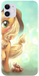 Husa din silicon compatibila cu Apple iPhone 11 - model Cute pony AppleJack 