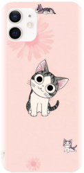 Husa din silicon compatibila cu Apple iPhone 12 - model Cute cat