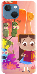 Husa din silicon compatibila cu Apple iPhone 14 - model Robots illustration 