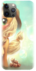 Husa din silicon compatibila cu Apple iPhone 14 Pro Max - model Cute pony AppleJack 