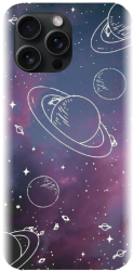 Husa din silicon compatibila cu Apple iPhone 15 Pro Max - model Cosmic Drawn Map 