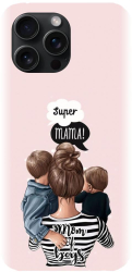 Husa din silicon compatibila cu Apple iPhone 15 Pro Max - model Mama de baieti 