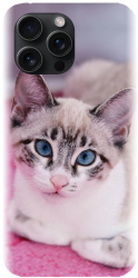 Husa din silicon compatibila cu Apple iPhone 15 Pro Max - model Siamese Kitty 