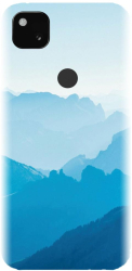 Husa din silicon compatibila cu Google Pixel 4a - model Blue Mountain Crests 