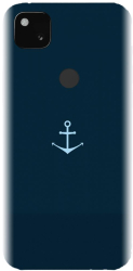 Husa din silicon compatibila cu Google Pixel 4a - model Blue Navy Anchor Illustration 